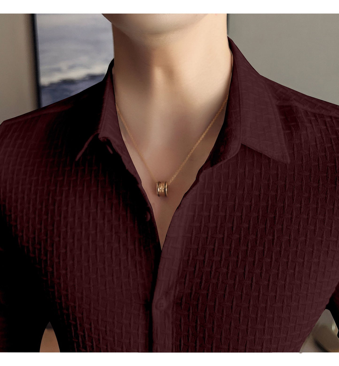 Maroon Checks Structured Premium Shirt