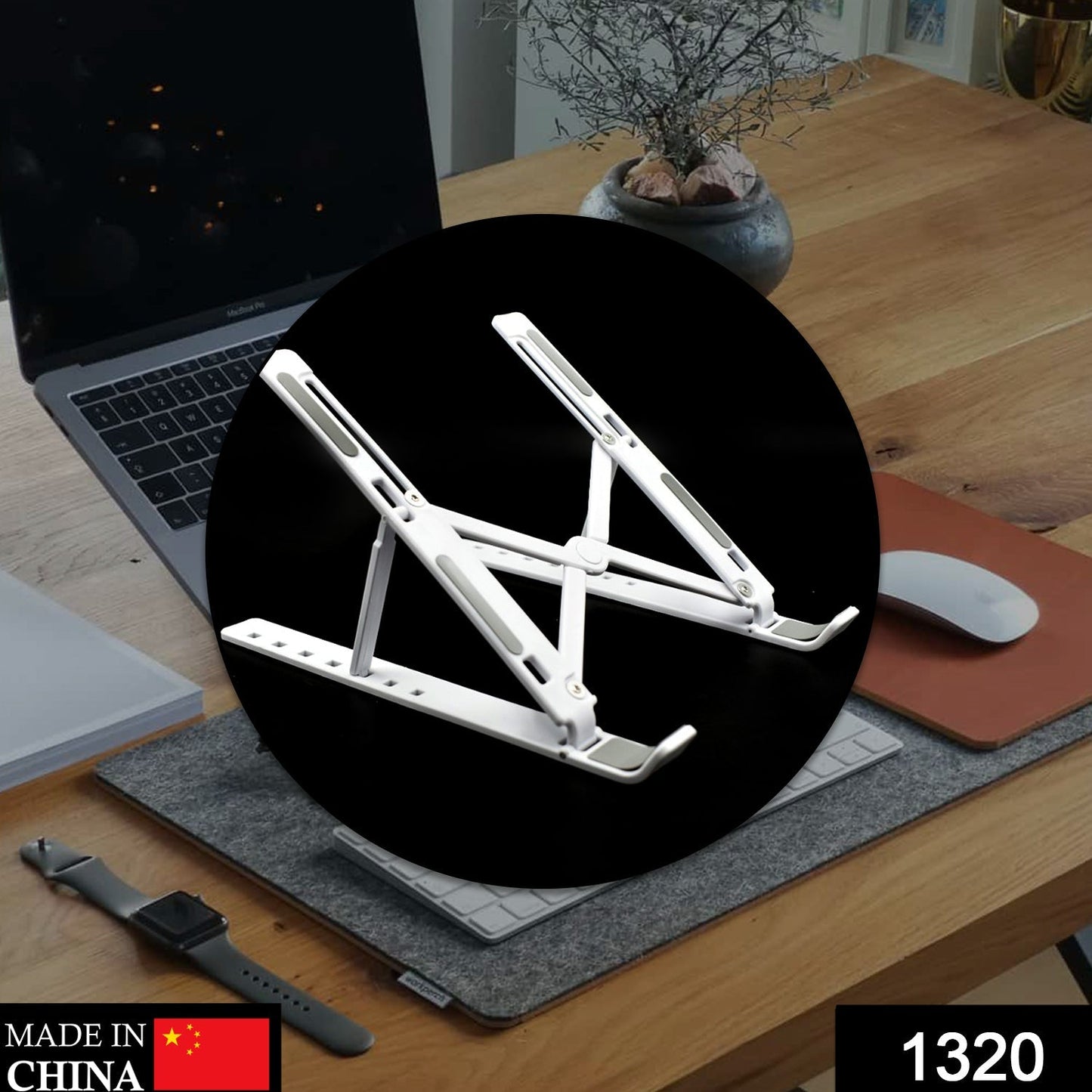 Adjustable Ergonomic Foldable Portable Laptop Stand, Holder Riser Computer Tablet Stand