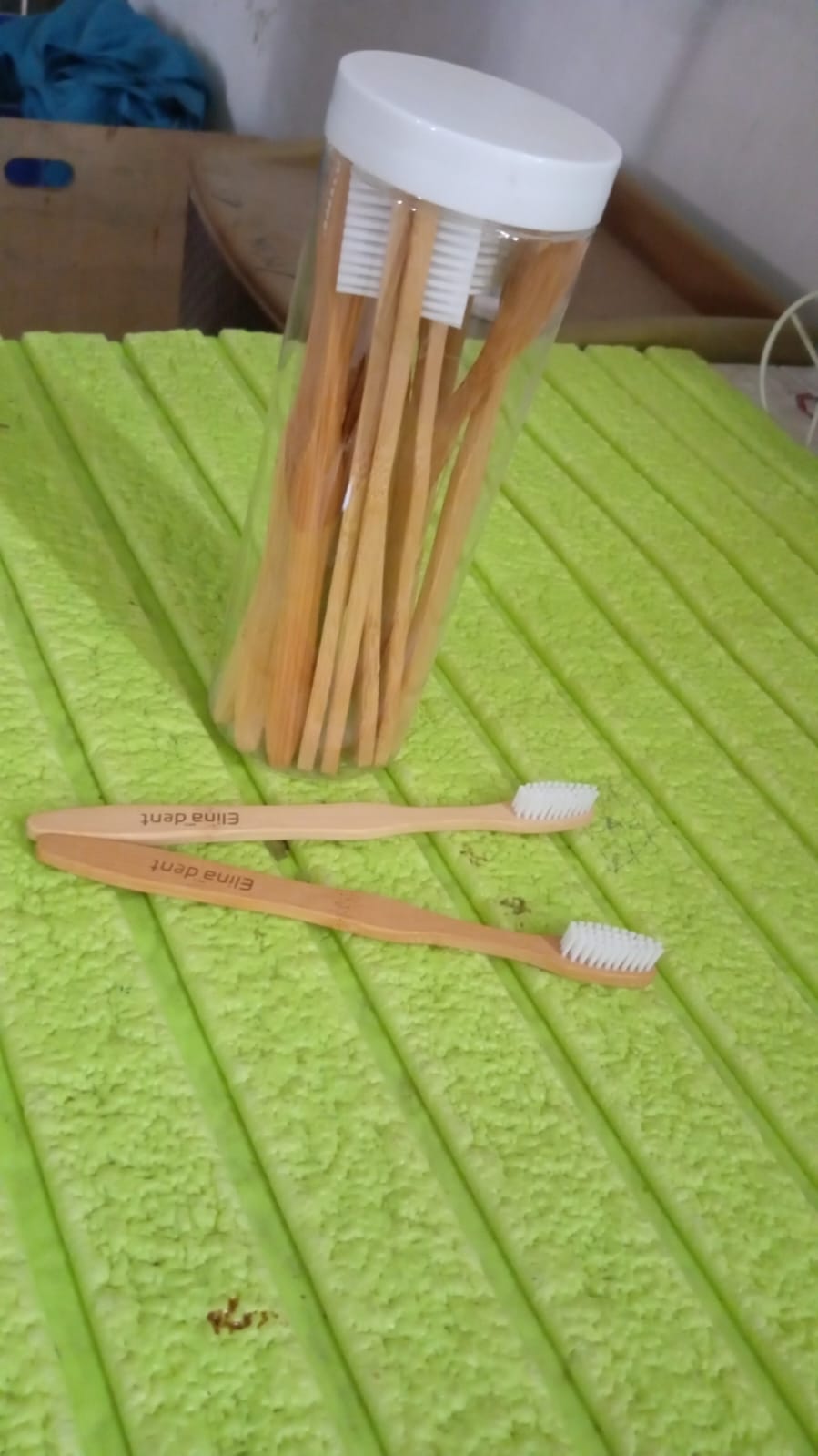 13079 Bamboo Wooden Toothbrush Soft Toothbrush Wooden Child Bamboo Biodegradable Toothbrush, Manual Toothbrush for Adult, Kids (15 pcs set / With Round Box)