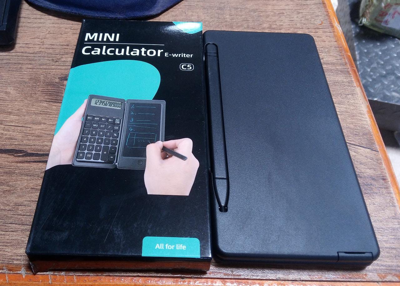 Foldable Calculator With 6 Inch LCD Tablet Digital Drawing Pad Stylus Pen Erase Button Lock Function Smart Calculator -01