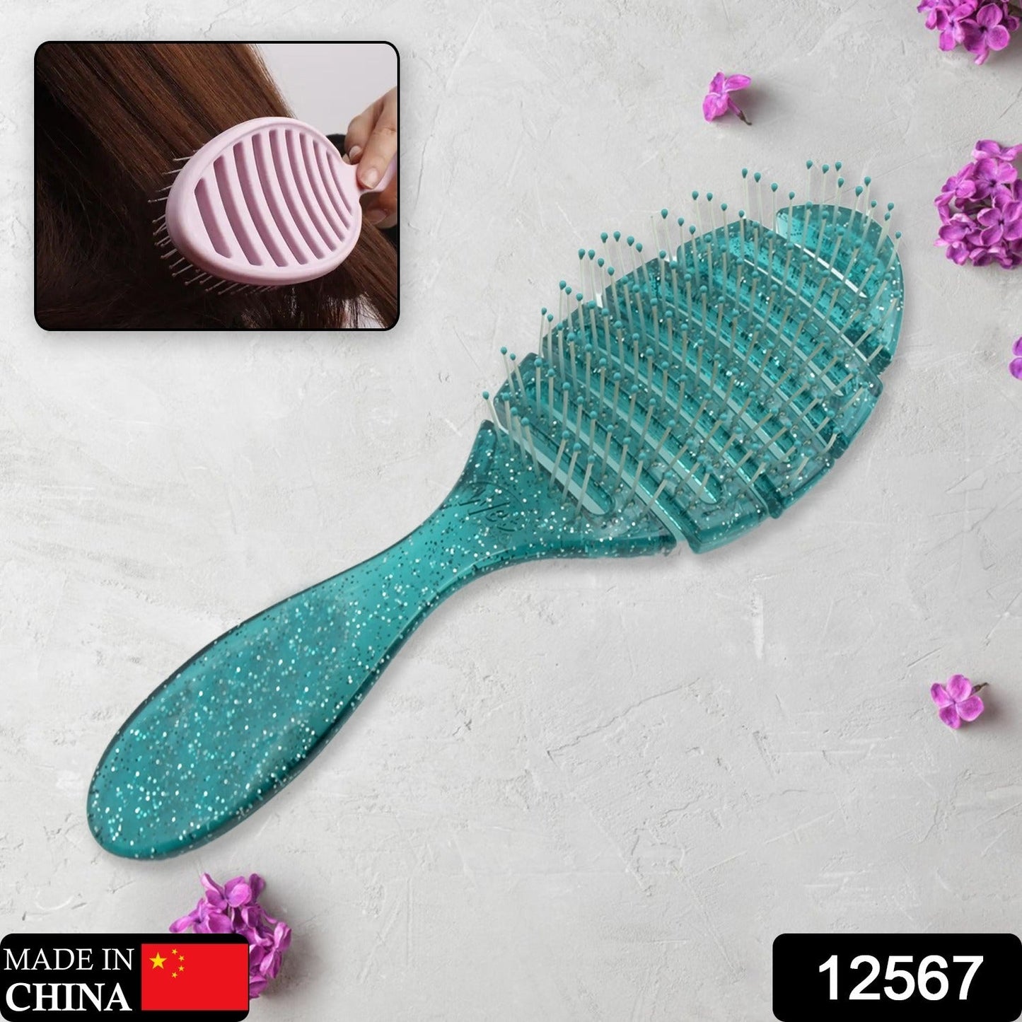 Anti-static Scalp Massage Hair Brush Comb for Curly Straight Hair, Womens Hair Brush Wet, Detangling Brush for Curly Hair Detangler, Wet Hair Brush Detangler, Girls Hair Brush (1 Pc )