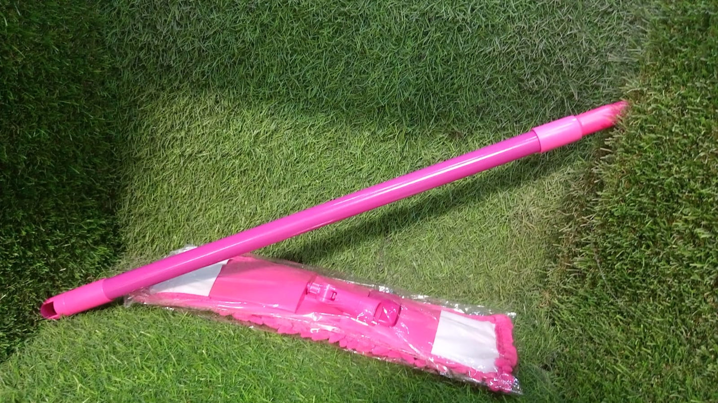 Wet and Dry Cleaning Flat Microfiber Floor Cleaning Mop Steel Rod Long Handle Dry Mop microfiber mop refill (No include Extra Refill 123cmx47cm)