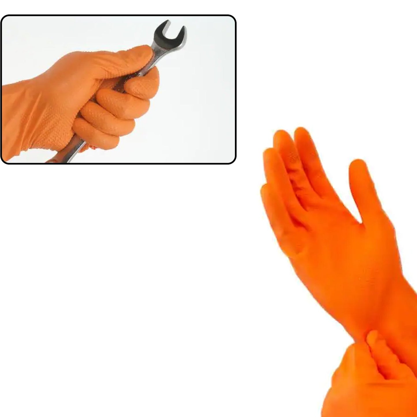 4852 2 Pair Medium Orange Gloves For Types Of Purposes Like Washing Utensils, Gardening And Cleaning Toilet Etc.
