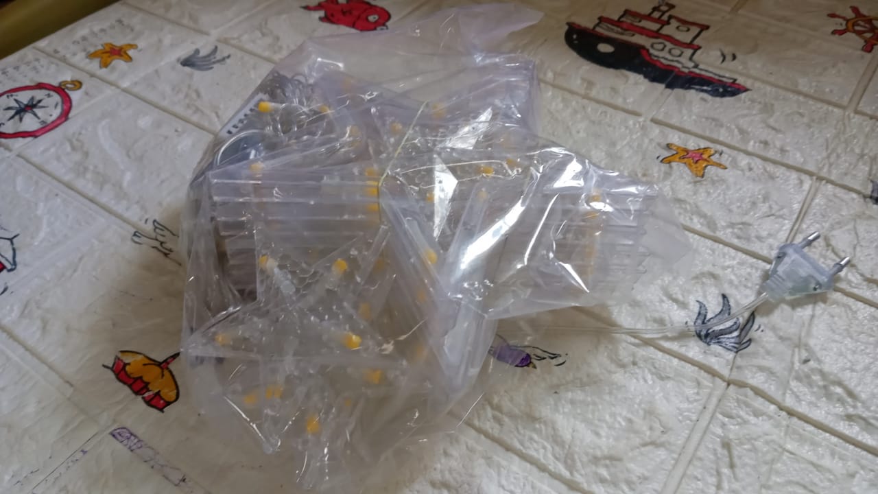 12 Stars LED Curtain String Lights with 8 Flashing Modes for Home Decoration, Diwali & Wedding LED Christmas Light Indoor and Outdoor Light ,Festival Decoration (Warm White)