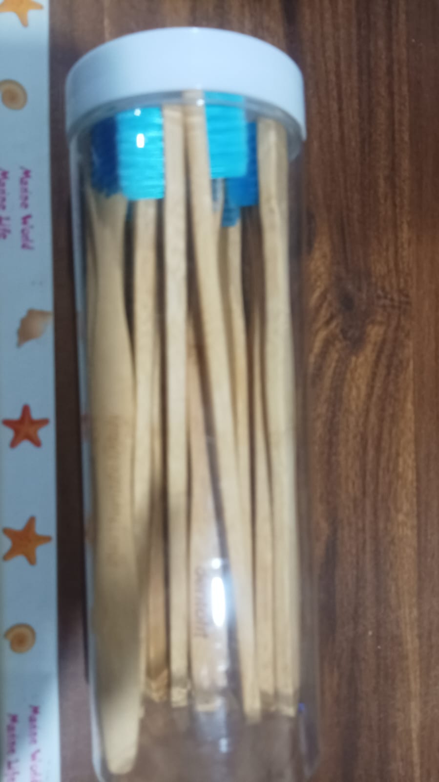 13029 Bamboo Wooden Toothbrush Soft Toothbrush Wooden Child Bamboo Toothbrush Biodegradable Manual Toothbrush for Adult, Kids (15 pcs set / With Round Box)