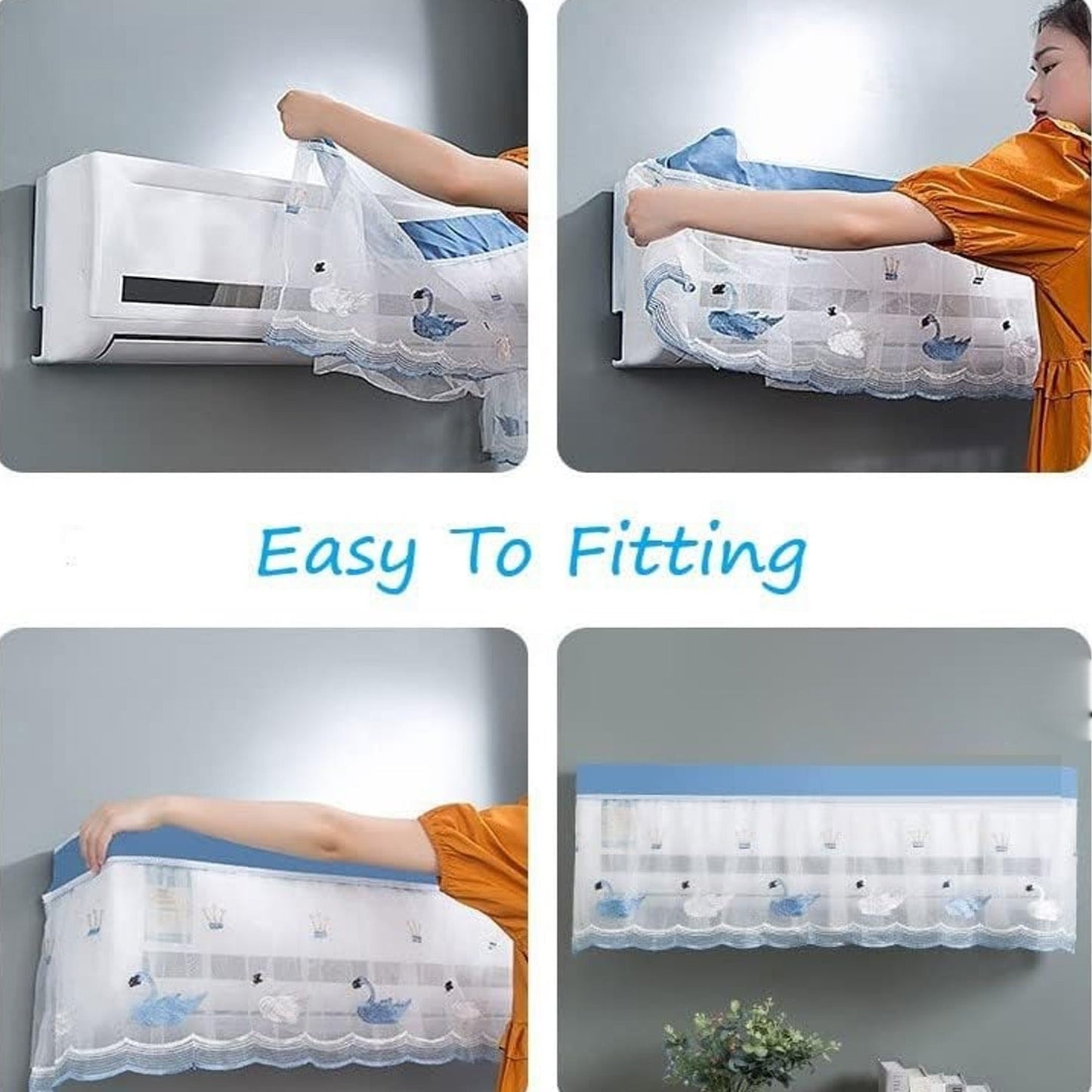 Ac Cover Air Conditioning Dust Cover Folding Designer Ac Cover For Indoor Split Cover Washable Foldable Dustproof Cover ( approx 1 Ton / Mix Design / 1 Pc) (ac curtain)