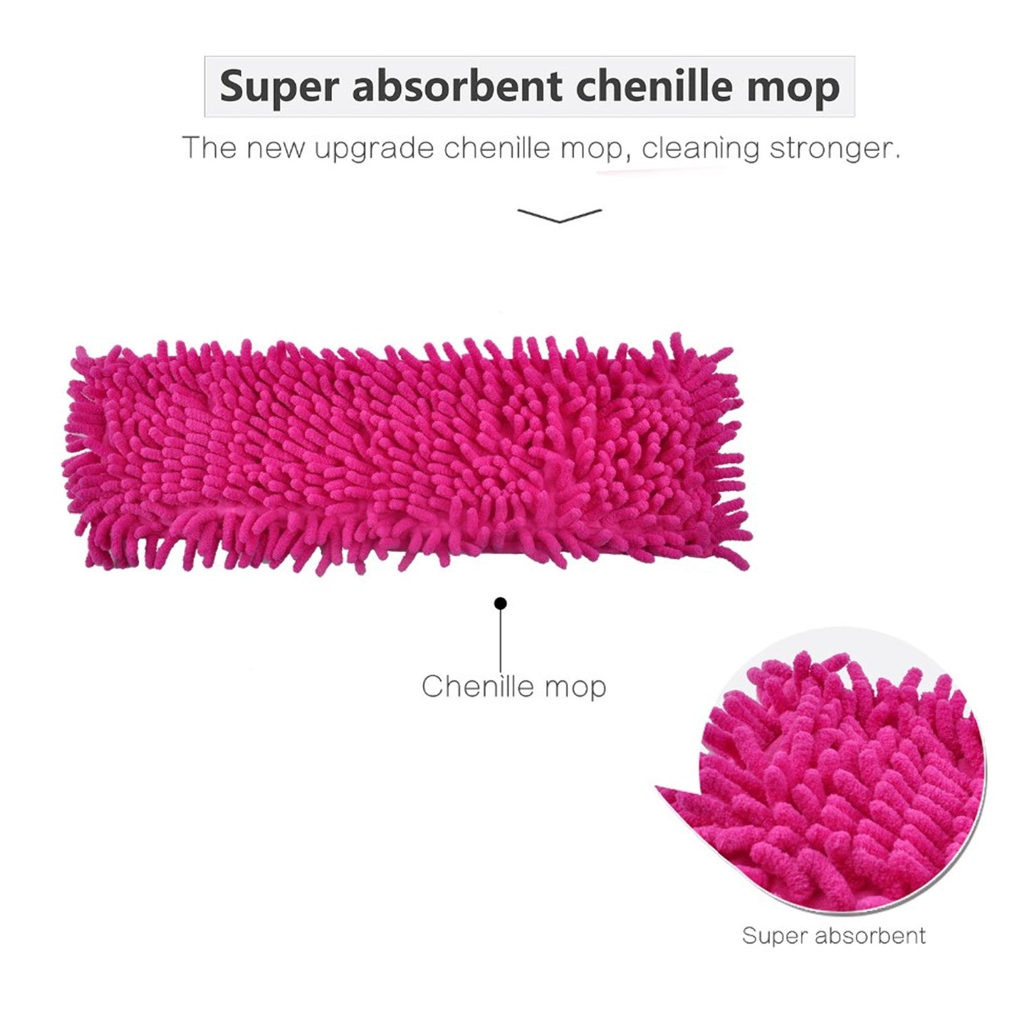 Wet and Dry Cleaning Flat Microfiber Floor Cleaning Mop Steel Rod Long Handle Dry Mop microfiber mop refill (No include Extra Refill 123cmx47cm)