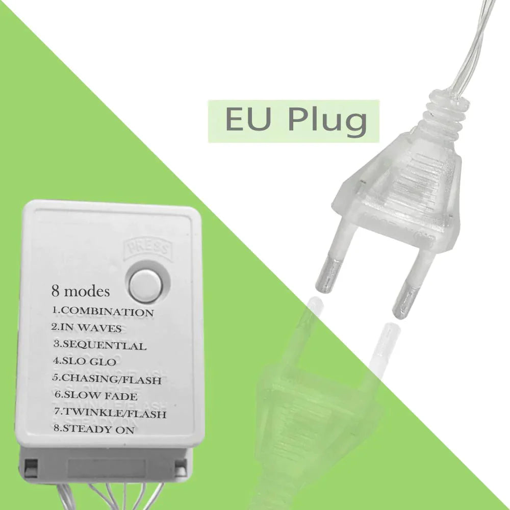 12 Stars LED Curtain String Lights with 8 Flashing Modes for Home Decoration, Diwali & Wedding LED Christmas Light Indoor and Outdoor Light ,Festival Decoration (Warm White)