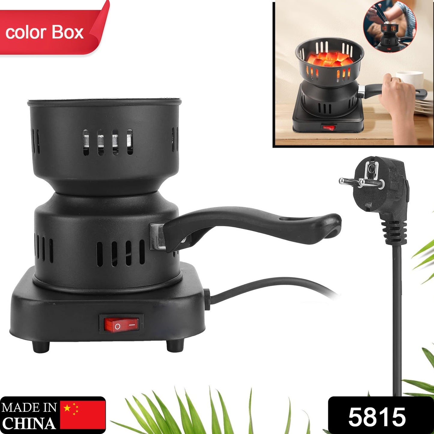 5815 Heating Stove, Tubular Heating Stove Hot Plate Stove, Heat‑Resistant Coating for Home, Camping Cooking, Mini Electric Tea Coffee Heater