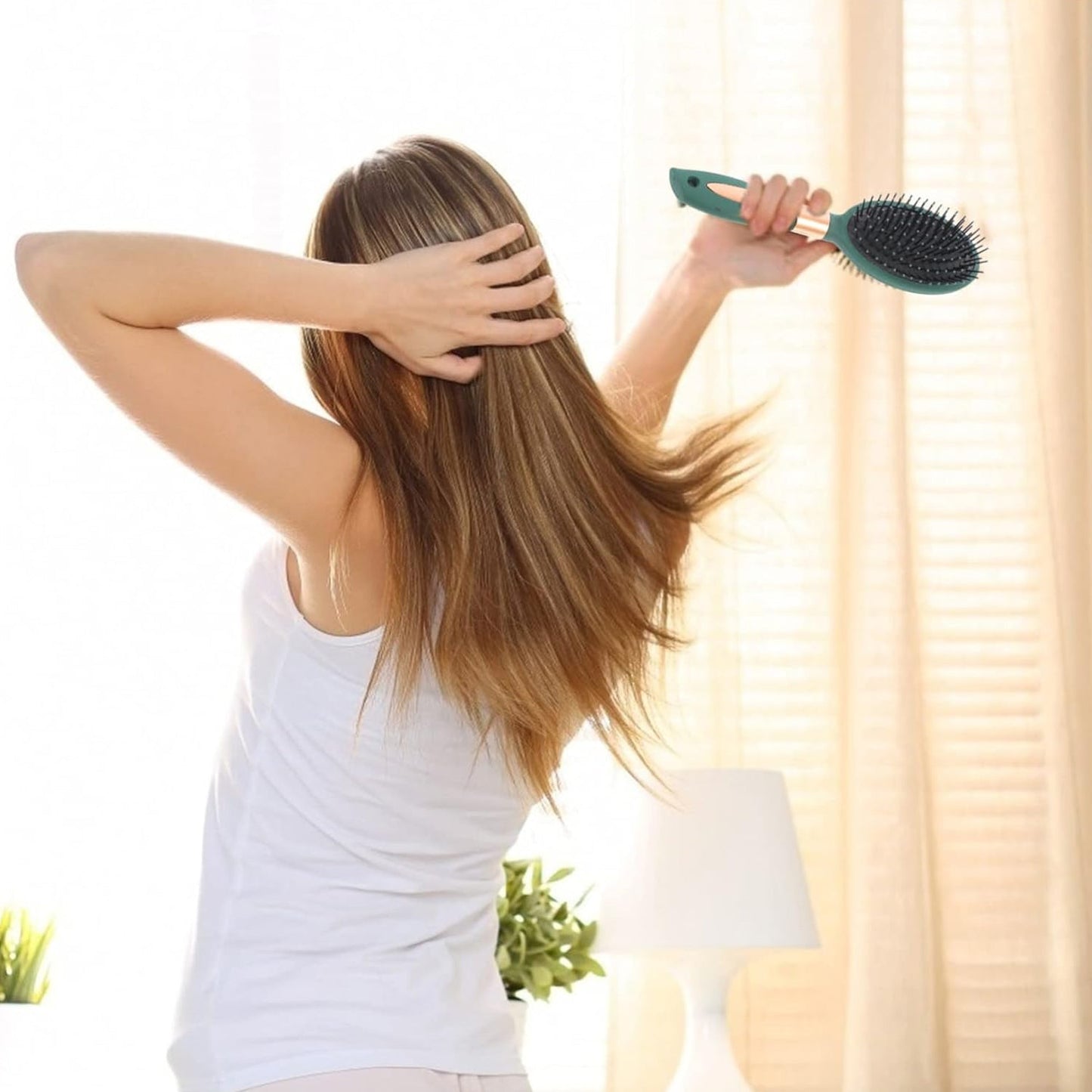 Massage Comb, Air Cushion Massage Hair Brush Ergonomic Matt Disappointment for Straight Curly Hair Cushion Curly Hair Comb for All Hair Types, Home Salon DIY Hairdressing Tool (1 Pc)