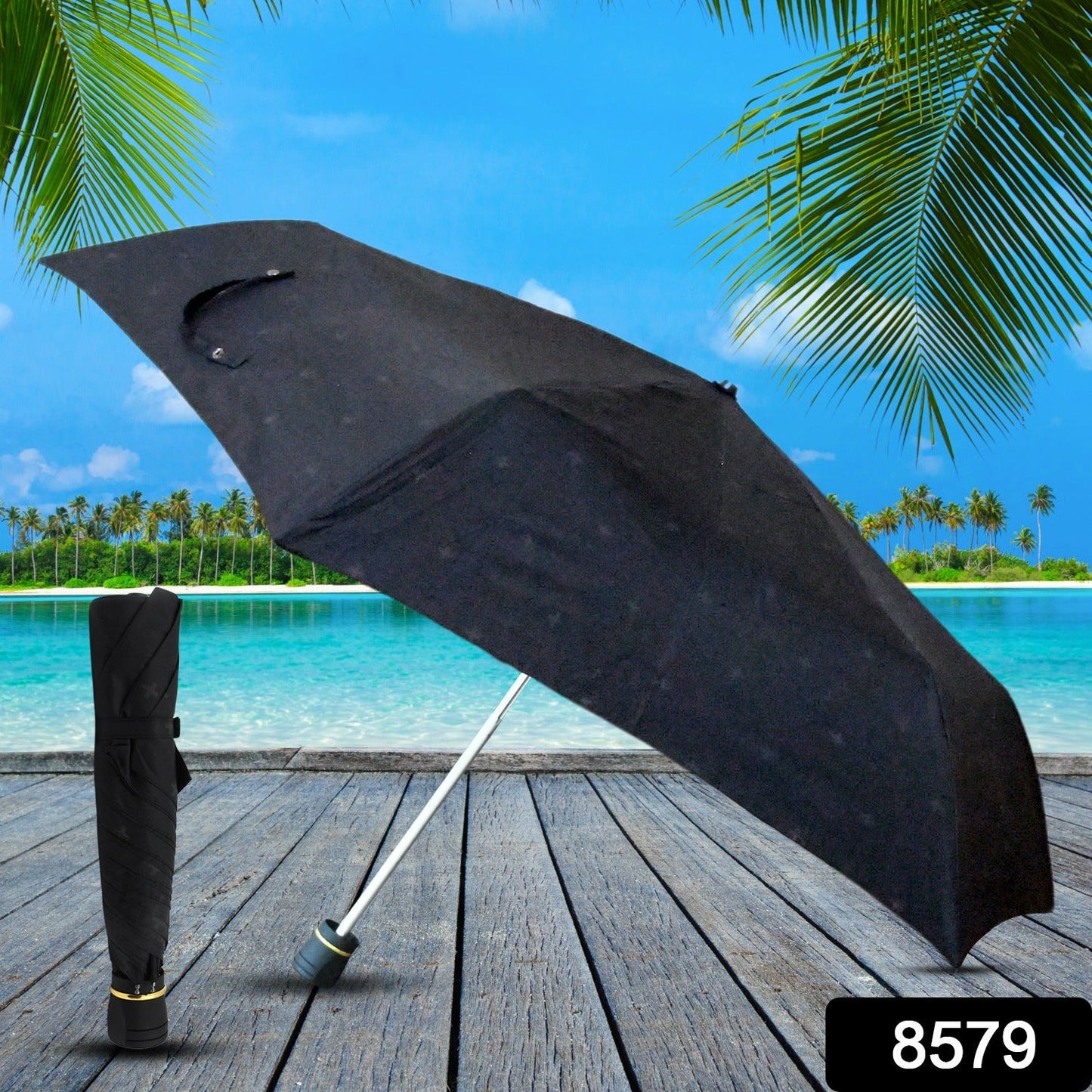 3-Fold Sun Protective Solid Foldable Outdoor Umbrella, Portable Sun, UV Protection Lightweight Rain Umbrella For Girls, Women, Men, Boys (1 pc)