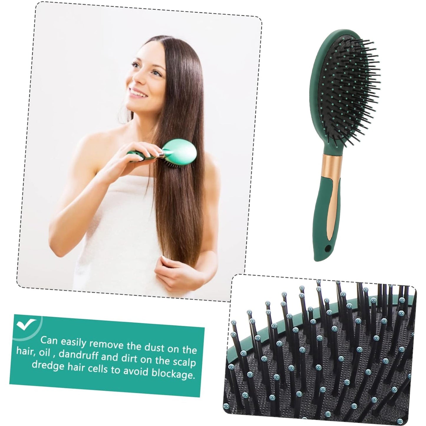Massage Comb, Air Cushion Massage Hair Brush Ergonomic Matt Disappointment for Straight Curly Hair Cushion Curly Hair Comb for All Hair Types, Home Salon DIY Hairdressing Tool (1 Pc)