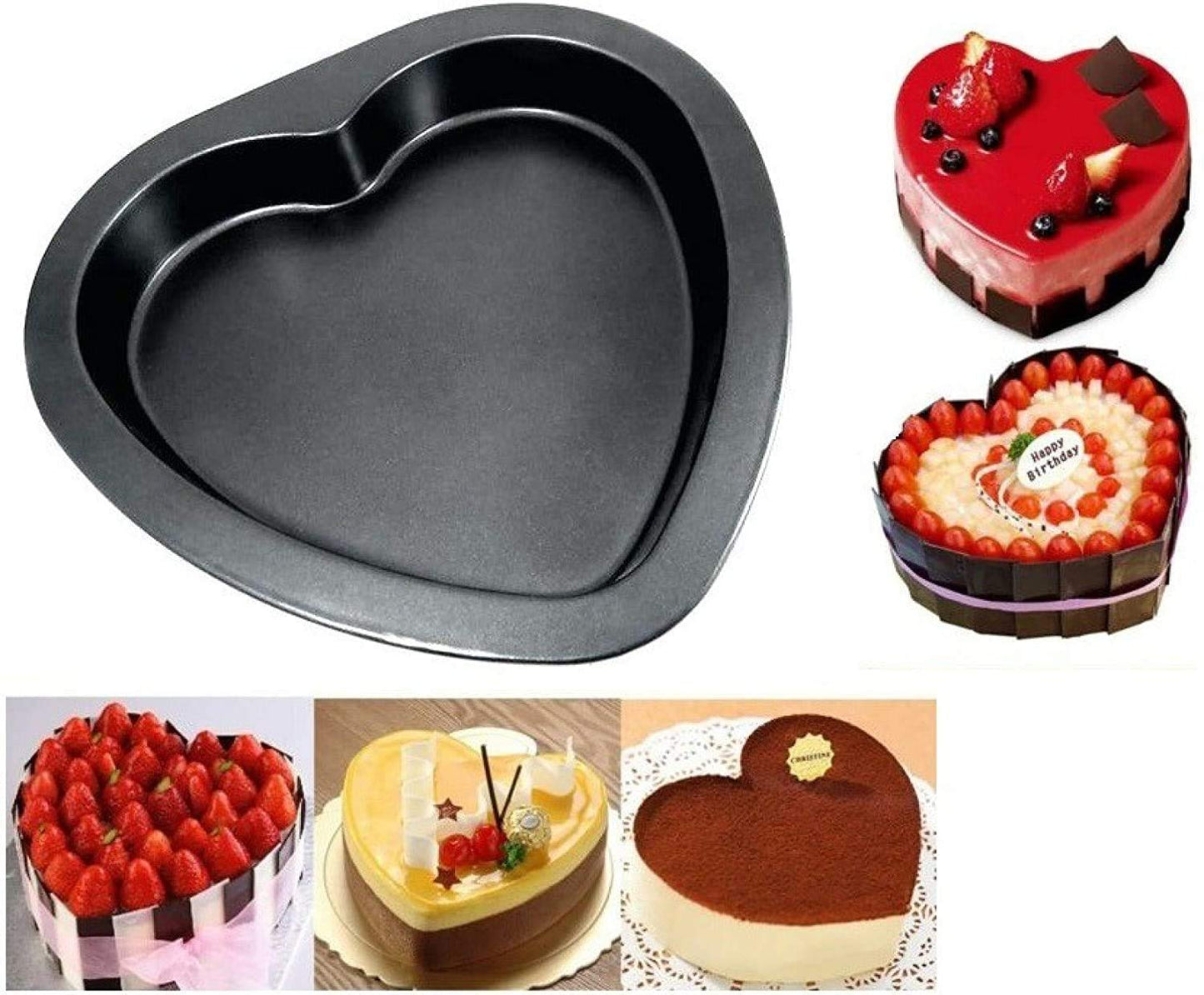 2209 Heart Shape Cake Mould Non Stick Steel 1 kg Cake Baking Tray ( 23cm)