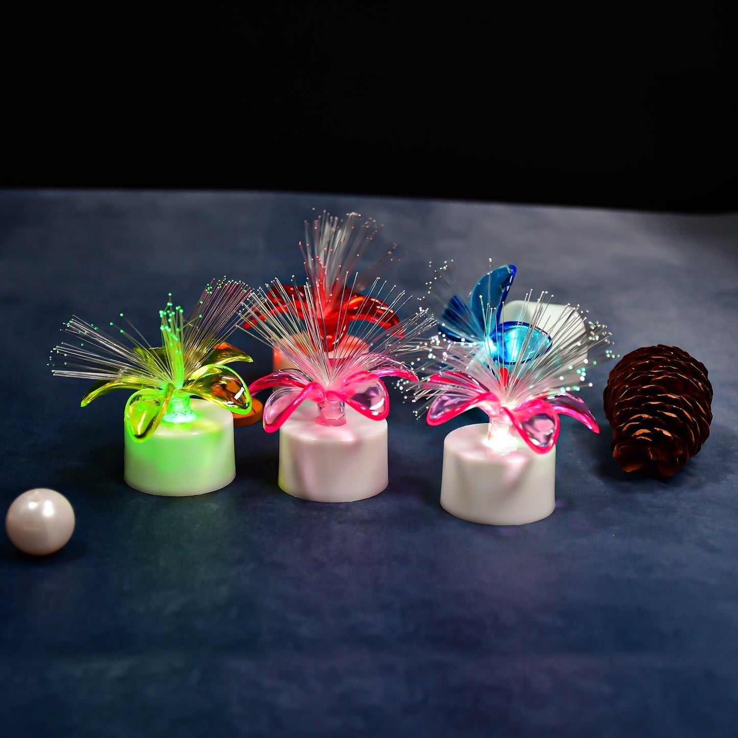6237 Fiber Optic Light, Mini Color Change LED Table Centerpieces, Light Up Candle - Pack of 12