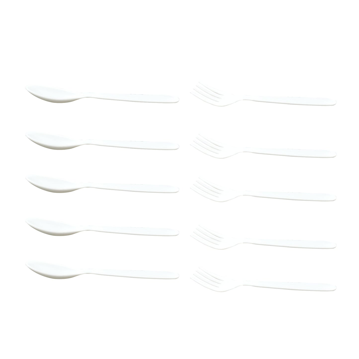 2422 Dinnerware Cutlery Premium Plastic Spoon And Fork Set - 10 pcs