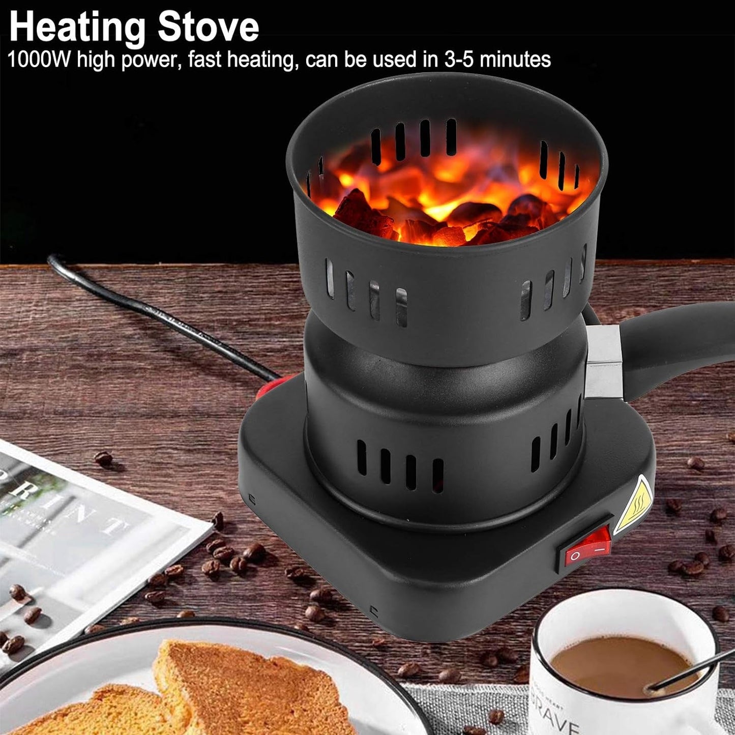 5815 Heating Stove, Tubular Heating Stove Hot Plate Stove, Heat‑Resistant Coating for Home, Camping Cooking, Mini Electric Tea Coffee Heater