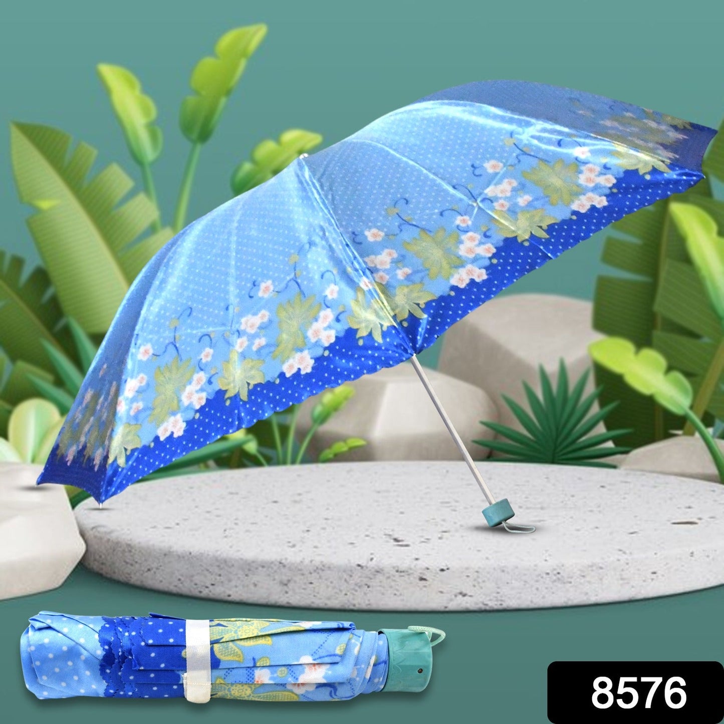 3-Fold Sun Protective Solid Foldable Outdoor Umbrella, Portable Sun, UV Protection Lightweight Rain Umbrella For Girls, Women, Men, Boys (1 pc)