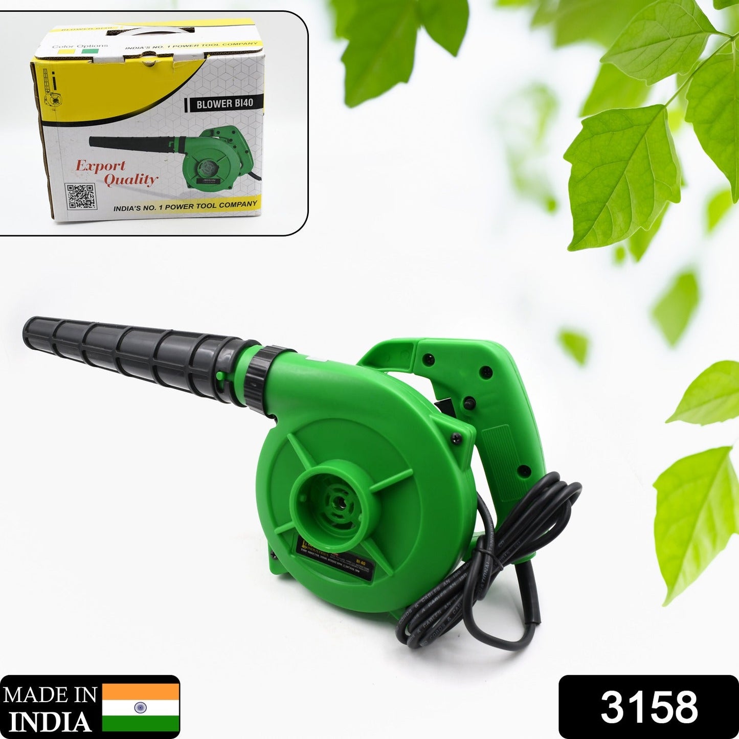 650V Blower Portable rifel Range Heavy Duty air Blower, Electric Air Blower for Home/Office/Car/Pc/Computer Dust/Garage/Patio/Garden Leaf/Trash Cleaning (350W, 2.3 m3/min, 13000 RPM, Green)