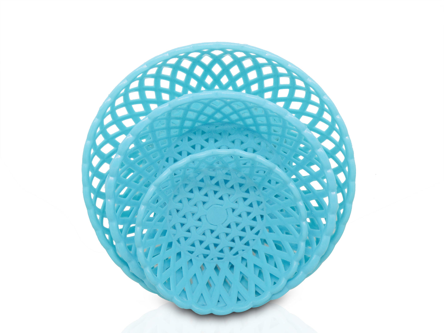 2088 Multipurpose Round Storage Plastic Basket Tray (3pcs)