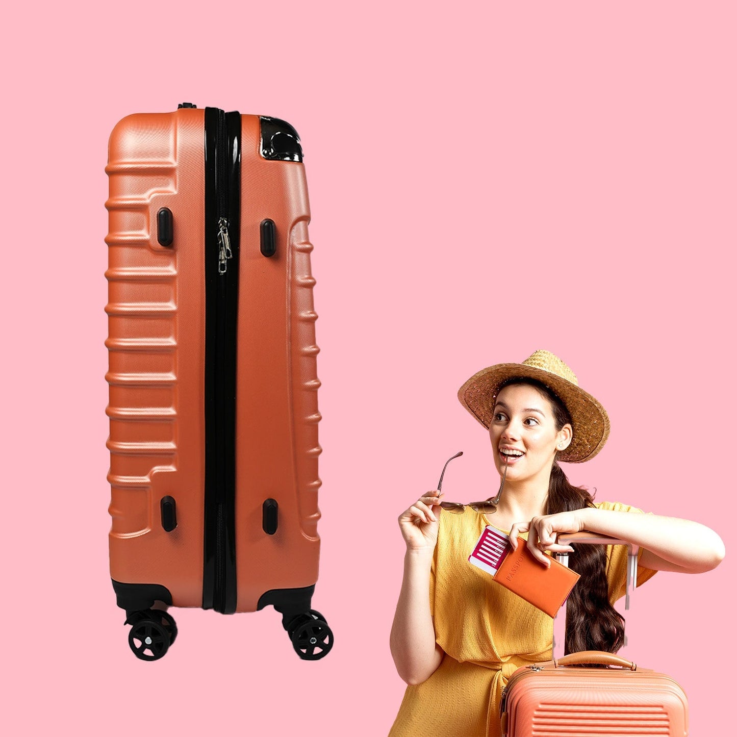 1106 Luxury Traveling bag 4 Spiner Wheel Trolley Bag Large Bag Store Extra Luggage In Bag For Traveling Use Large Bag ( Set of 2 Pc )