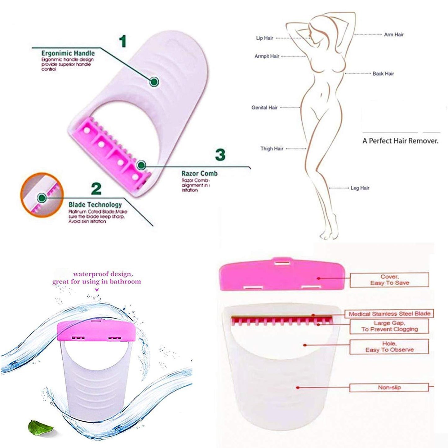 Disposable Body Skin Hair Removal Razor for Women Pack of 6