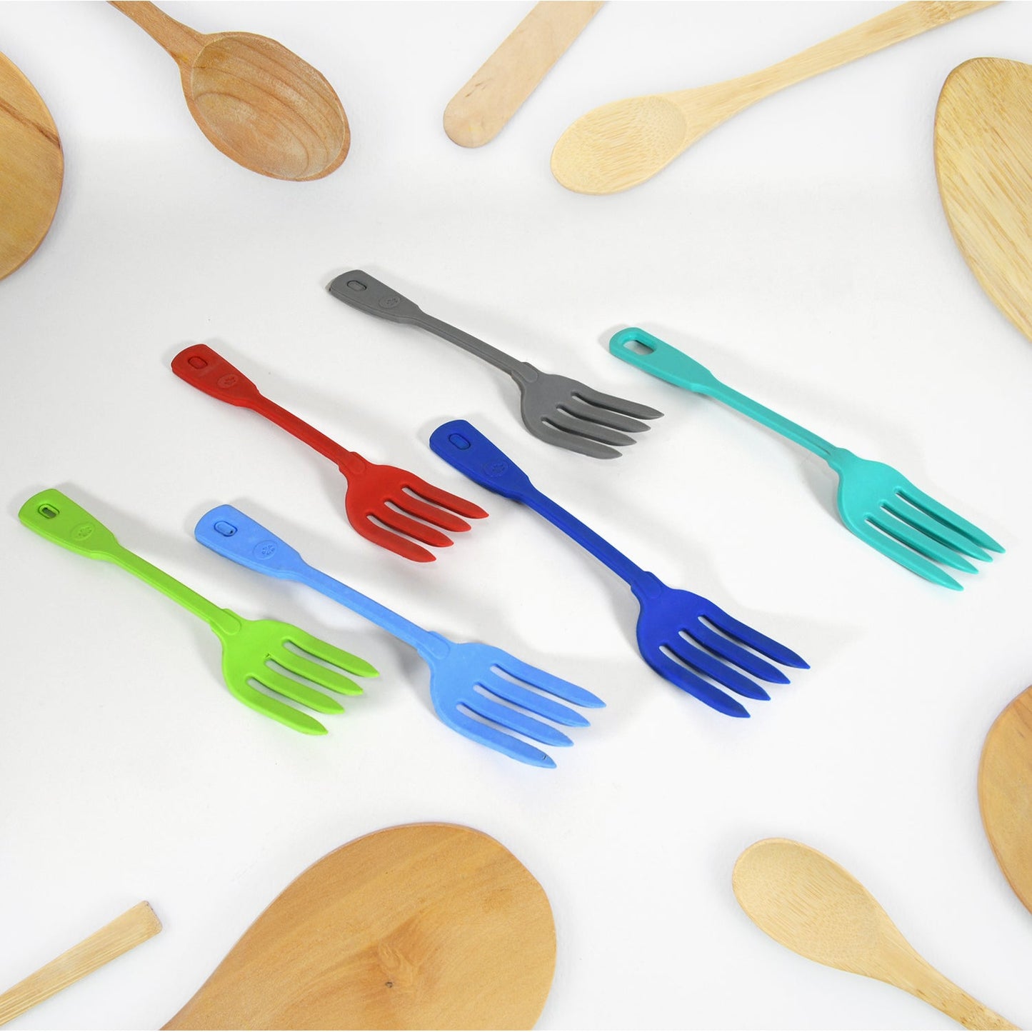 Multipurpose Silicone Spoon, Silicone Basting Spoon Non-Stick Kitchen Utensils Household Gadgets Heat-Resistant Non Stick Spoons Kitchen Cookware Items For Cooking and Baking (6 Pcs Set)
