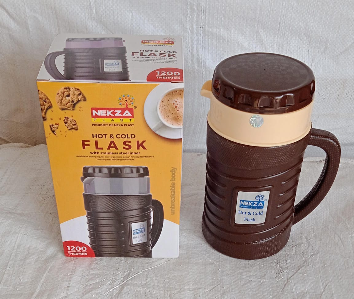 Thermos Insulated Flask or hot Kettle, Plastic innner Steel, Insulated Tea Kettle Hot and Cold Premium Tea Kettle Kettle | Easy to Carry | Leak Proof | Tea Jug | Coffee Jug | Water Jug | Hot Beverag (1200 Ml, 1700ML )