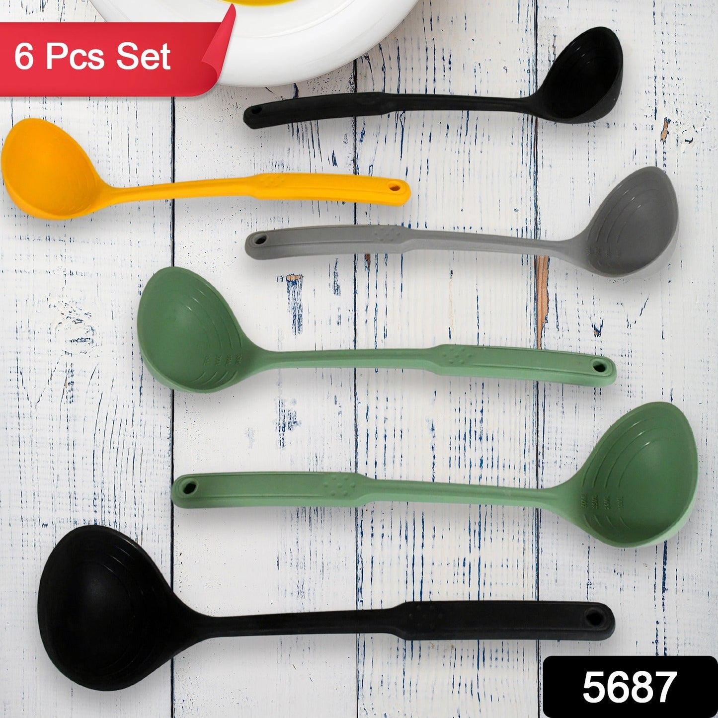 Multipurpose Silicone Spoon, Silicone Basting Spoon Non-Stick Kitchen Utensils Household Gadgets Heat-Resistant Non Stick Spoons Kitchen Cookware Items For Cooking and Baking (6 Pcs Set)