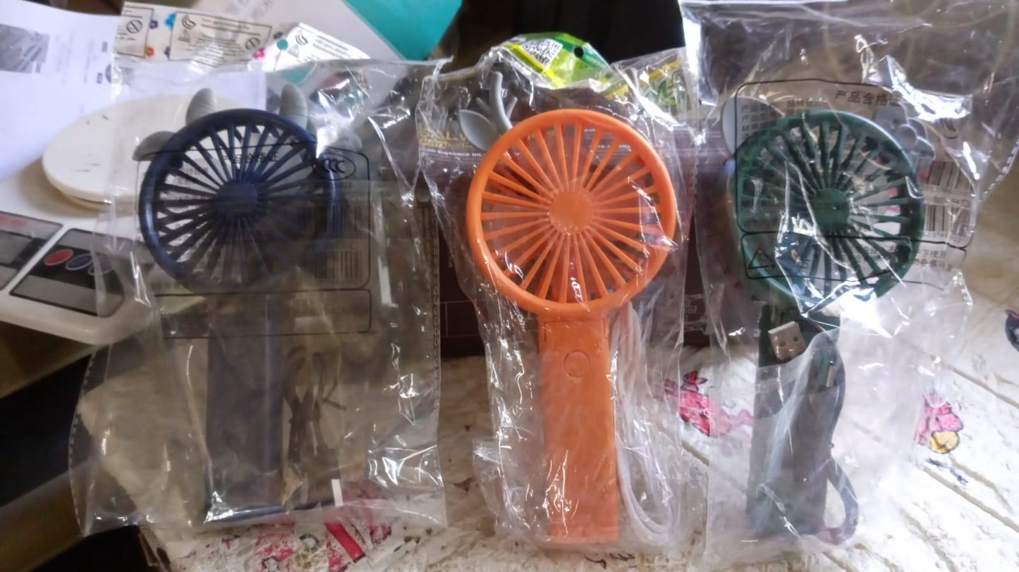 17731 Portable Small Electric Fan Handheld, USB Rechargeable Mini Student Handheld Class Personal Fan (1 Pc / Mix Color Design)