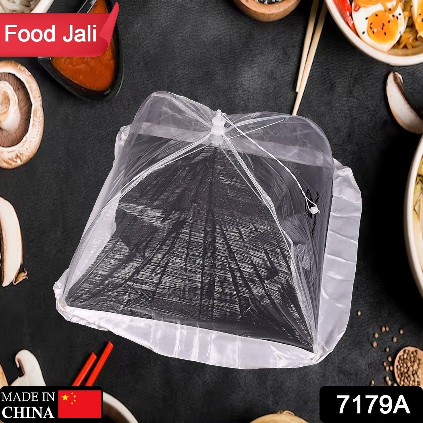 7179A UMBRELLA FOOD COVERS MESH NET KITCHEN UMBRELLA PRACTICAL HOME USING FOOD COVER