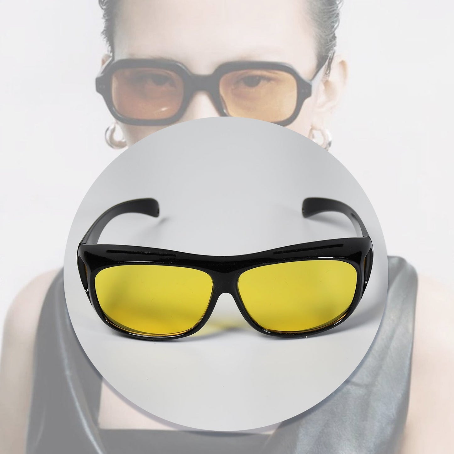 7704 Night Driving Polarized HD Vision Glasses | Anti Glare 100% UV Protected Goggles | Night Bike Riding Car driving Glasses For Men & Women Use