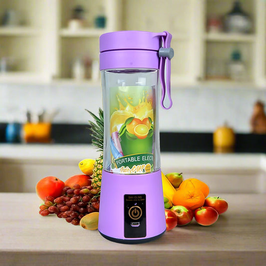 Portable Electric USB Juice Maker Juicer Bottle Blender, Grinder Mixer, 4 Blades Rechargeable Bottle (380 ML / Mix Color)