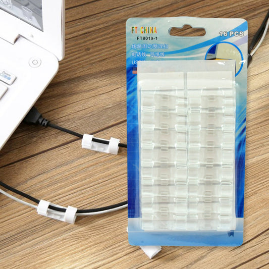 Self-Adhesive Cable Clips Use in Office Wire Desktop Organizer Charging Co lder Management, Multipurpose Adhesive Cable Clips Desktop Cord Organizer Hook, Cable Management, Wire Holder System (16 Pcs Set )