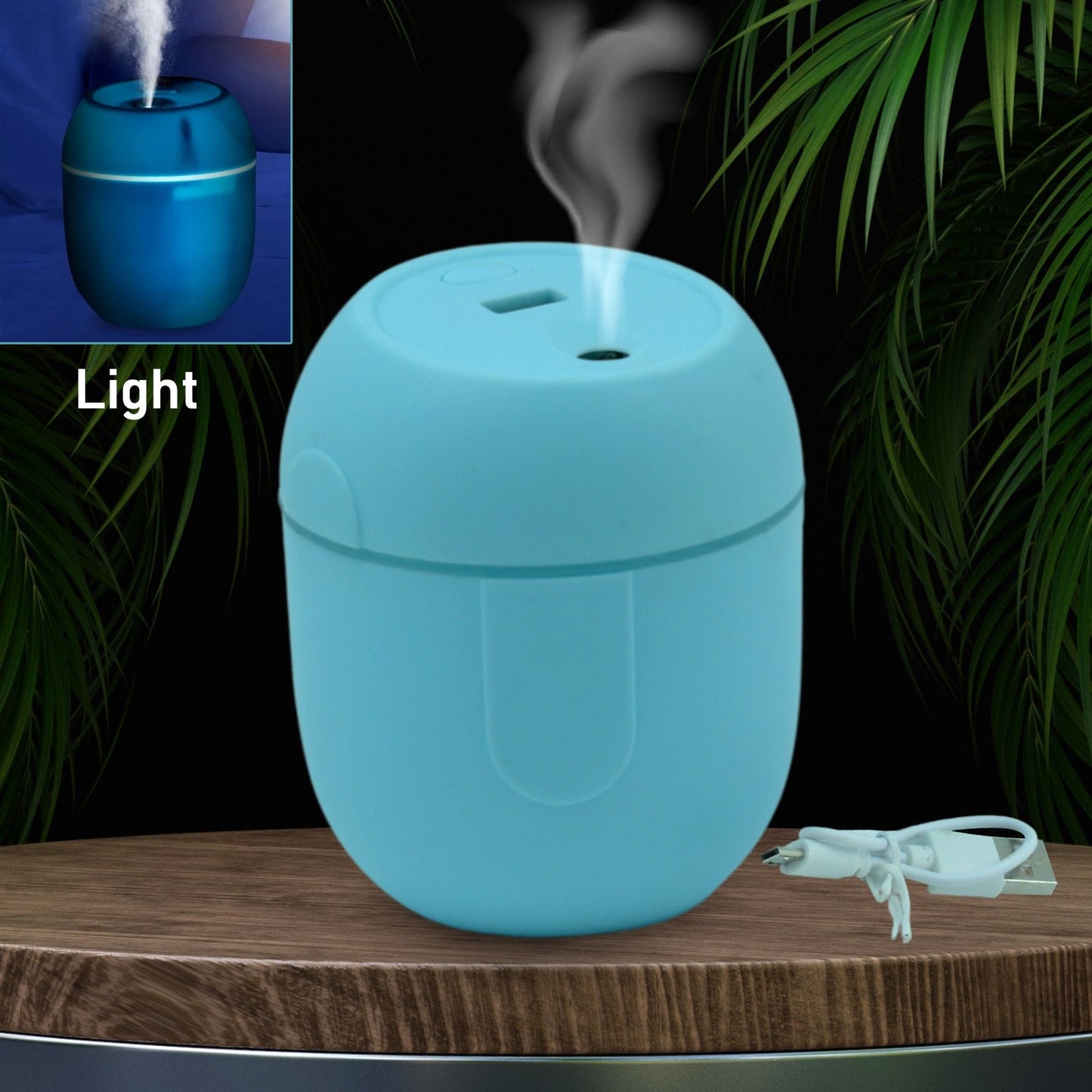 Portable Lighting Mini Humidifier, USB Personal Desktop Air Humidifier for Baby Bedroom Travel Office Home with Light, Cool Mist Humidifier, Essential Oil Diffusers, Cool Mist Humidifiers (250 ML)