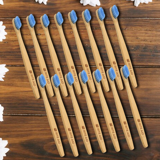 Bamboo Wooden Toothbrush Soft Toothbrush Wooden Child Bamboo Biodegradable Toothbrush, Manual Toothbrush for Adult, Kids (15 pcs set / With Round Box)