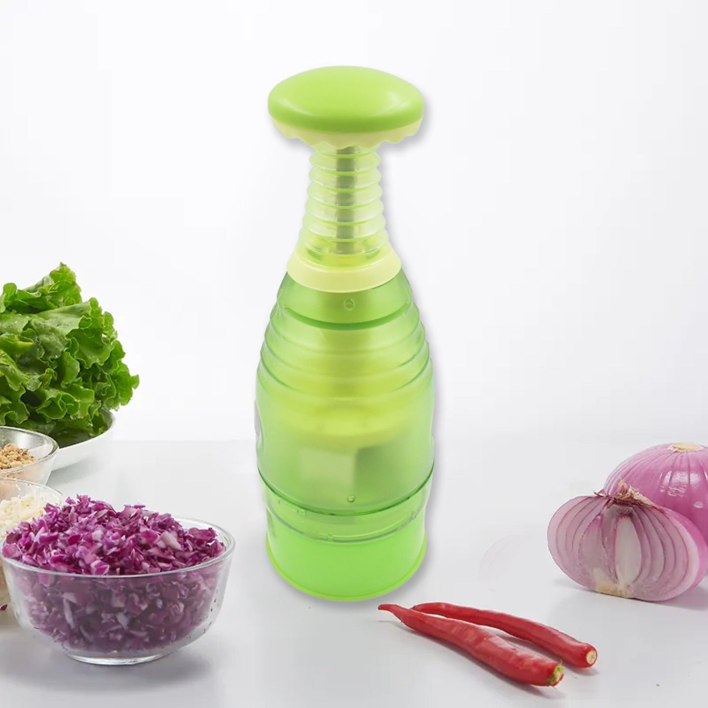 Food Chopper, Easy to Clean Manual Hand Chopper Dicer, Slap Press Chopper Mincer for Vegetables Onions Garlic Nuts Salads