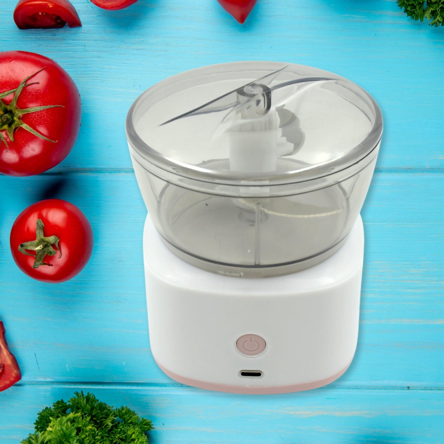 Portable Mini Food Processor Chopper Electric Veggie Chopper 3 Blades With Charching Cable Type C, Vegetable Chopper, Garlic Chopper Food Grinder for Chopping Ginger, Pepper Chili, Onion, Fruit, Meat