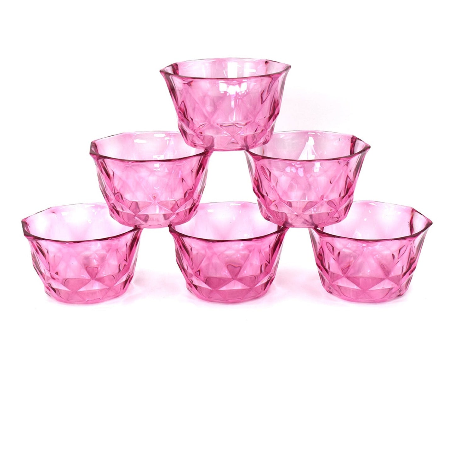 2764 6pc Diamond shape ice cream bowl set 