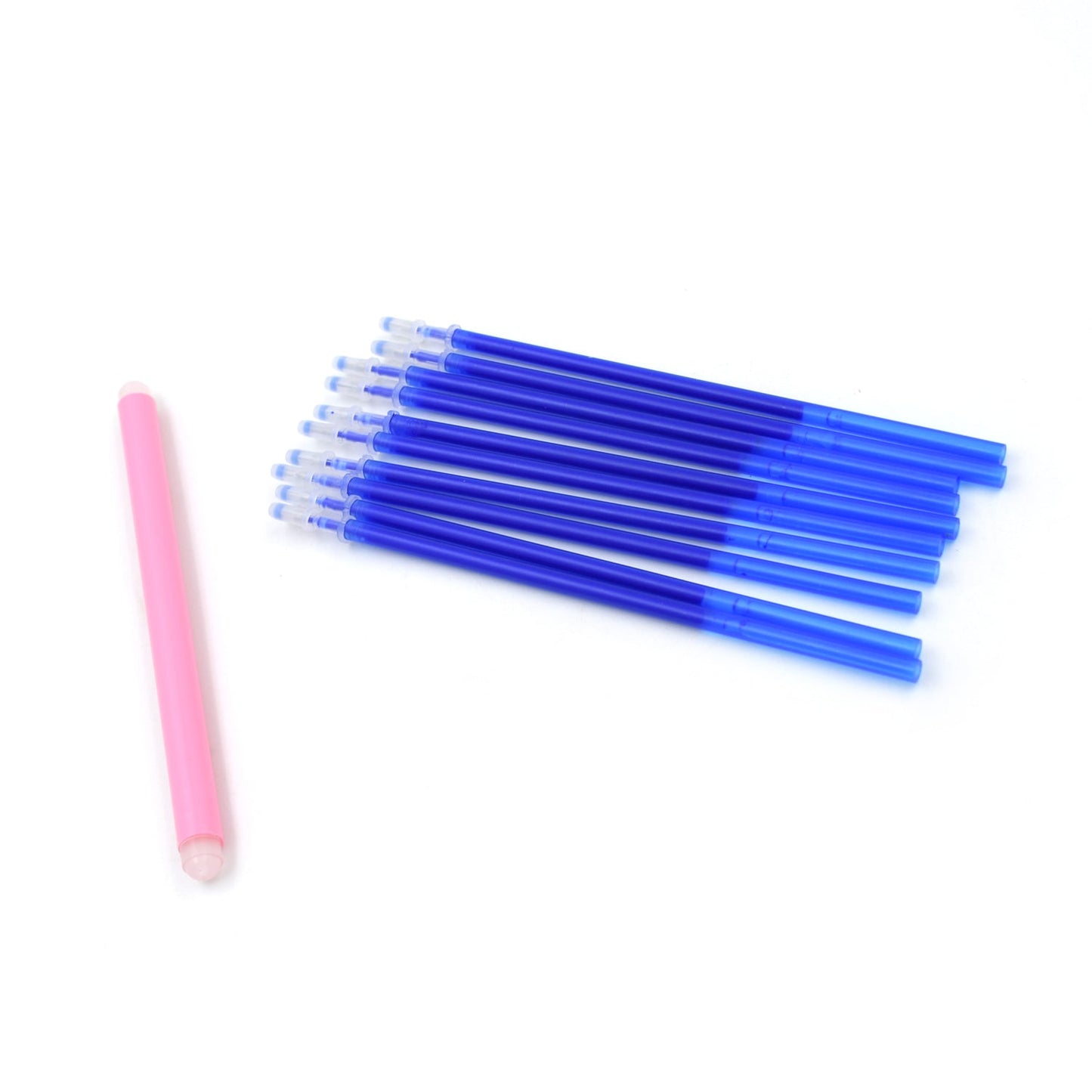 School Office Erasable Fabric Marking Pens, Full Needle Refills Blue Gel Pen Refill Replacement, for School Pen Writing Tools Kawaii Stationery (11 Pc Set)