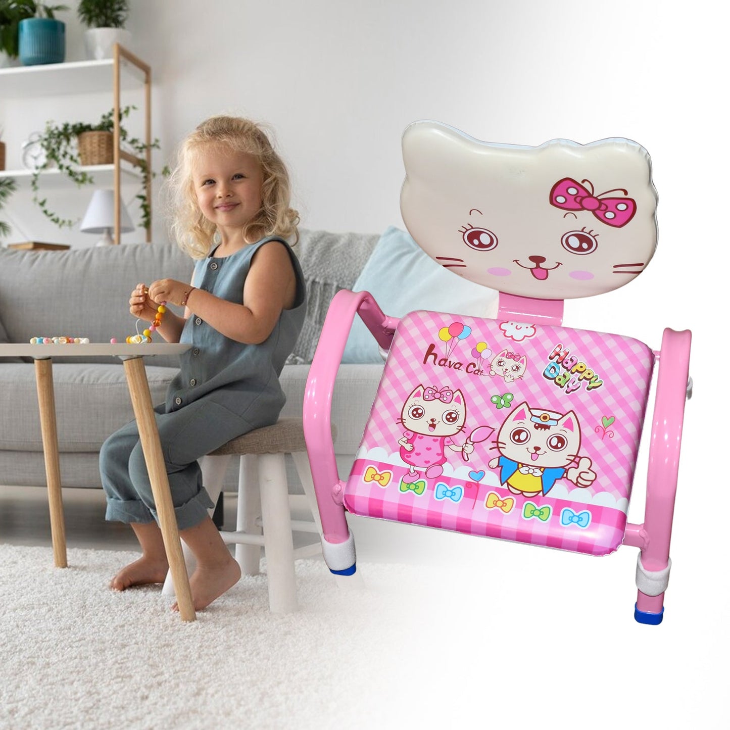 Cartoon Baby Chair Strong Steel Cushion & Comfortable Baby Chair High Quality Chair (1 Pc)