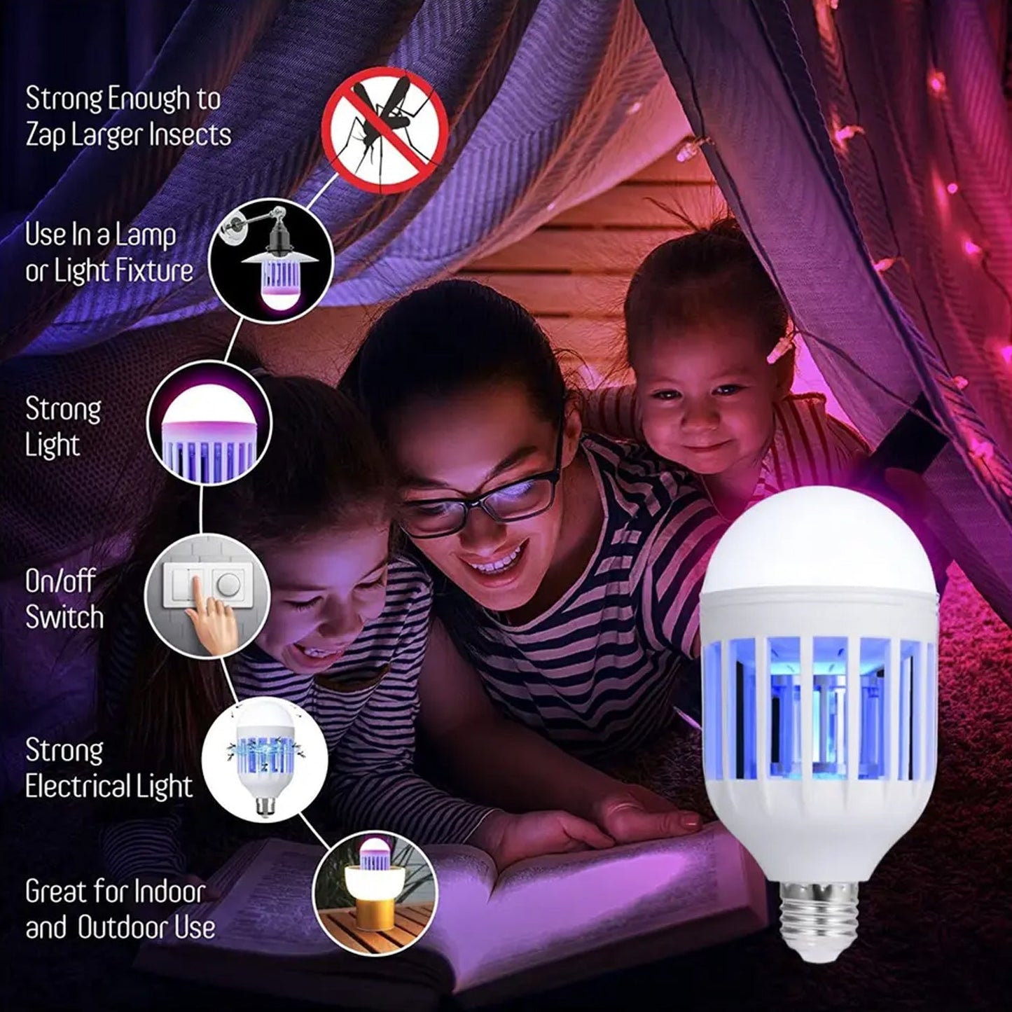 12W & 15W  Mosquito Killer Lamp E27 Summer Moths Flying Insects Led Zapper Mosquito Killer Lamp Light Bulb Household