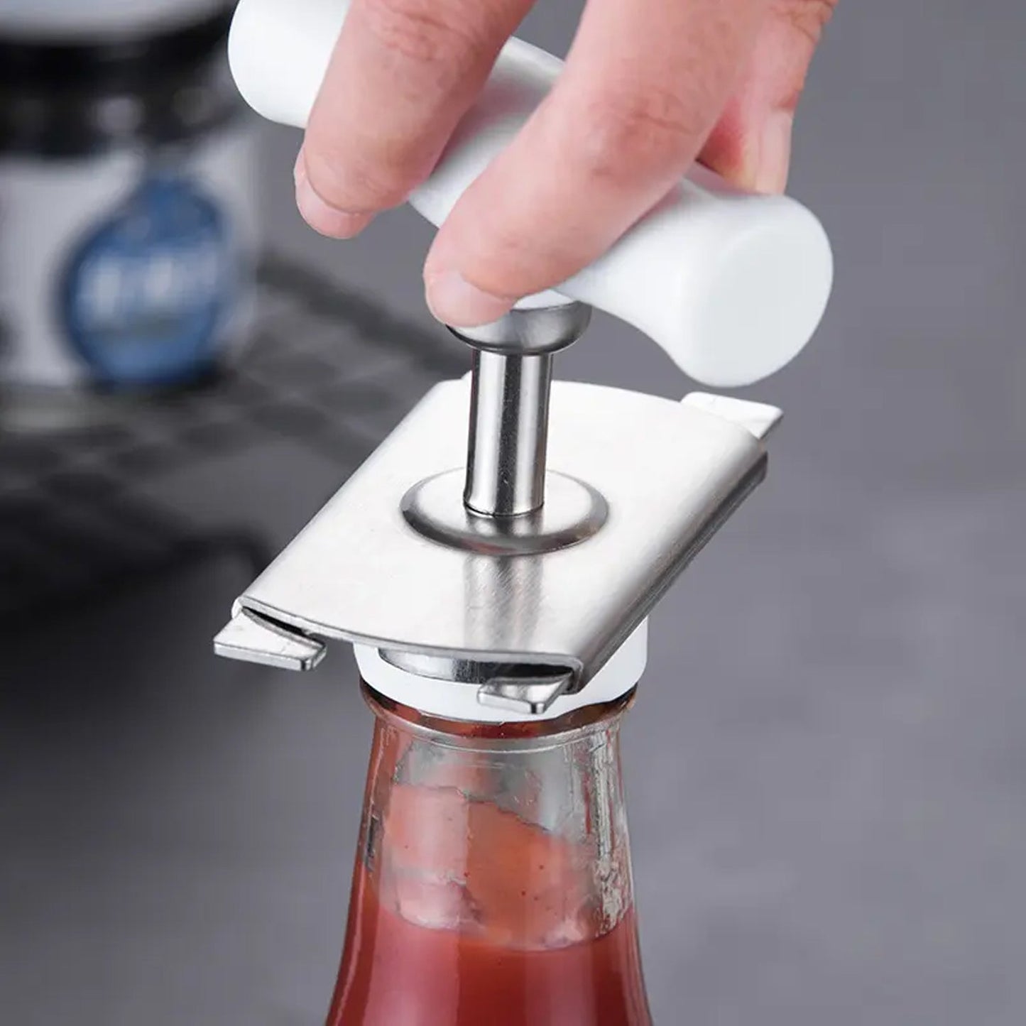 Adjustable Bottle Opener Labour-Saving Stainless Steel Jar Opener Arthritis Lid Opener Gripper Tool Spiral Can Sealing Lid Remover (1 Pc )