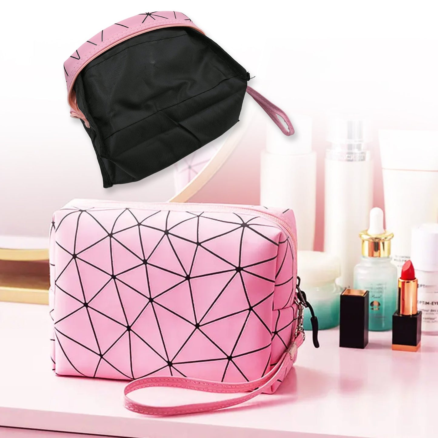 Multipurpose Portable Travel Hand Pouch With Zipper / Bag Makeup Pouch for Women, Travel Makeup Bag Portable Carry Cosmetic Organizer Bag Pouch for Girls