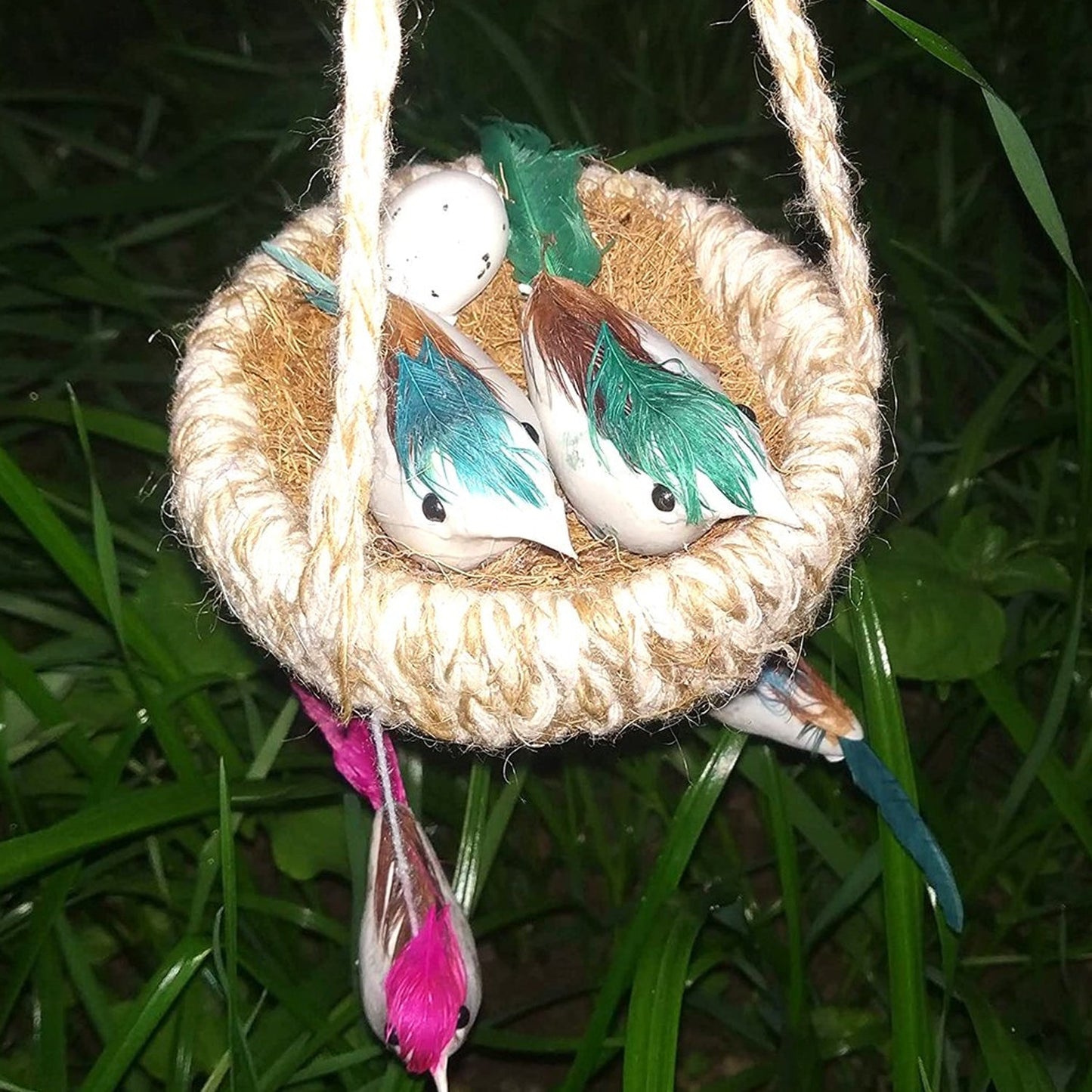 1731A ARTIFICIAL JUTE HANGING BIRDS NEST JHUMAR CHIDIYAN KA GHOSLA With Brown Box 