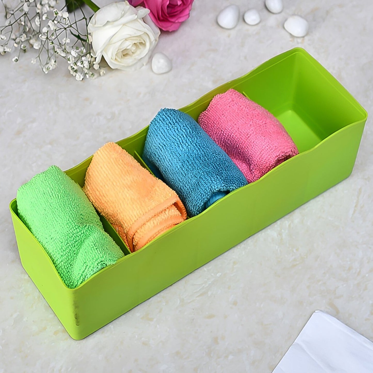 5 Compartments Socks / Handkerchief / Underwear Storage Box Socks Drawer Closet Organizer Storage Boxes (pack of 4)