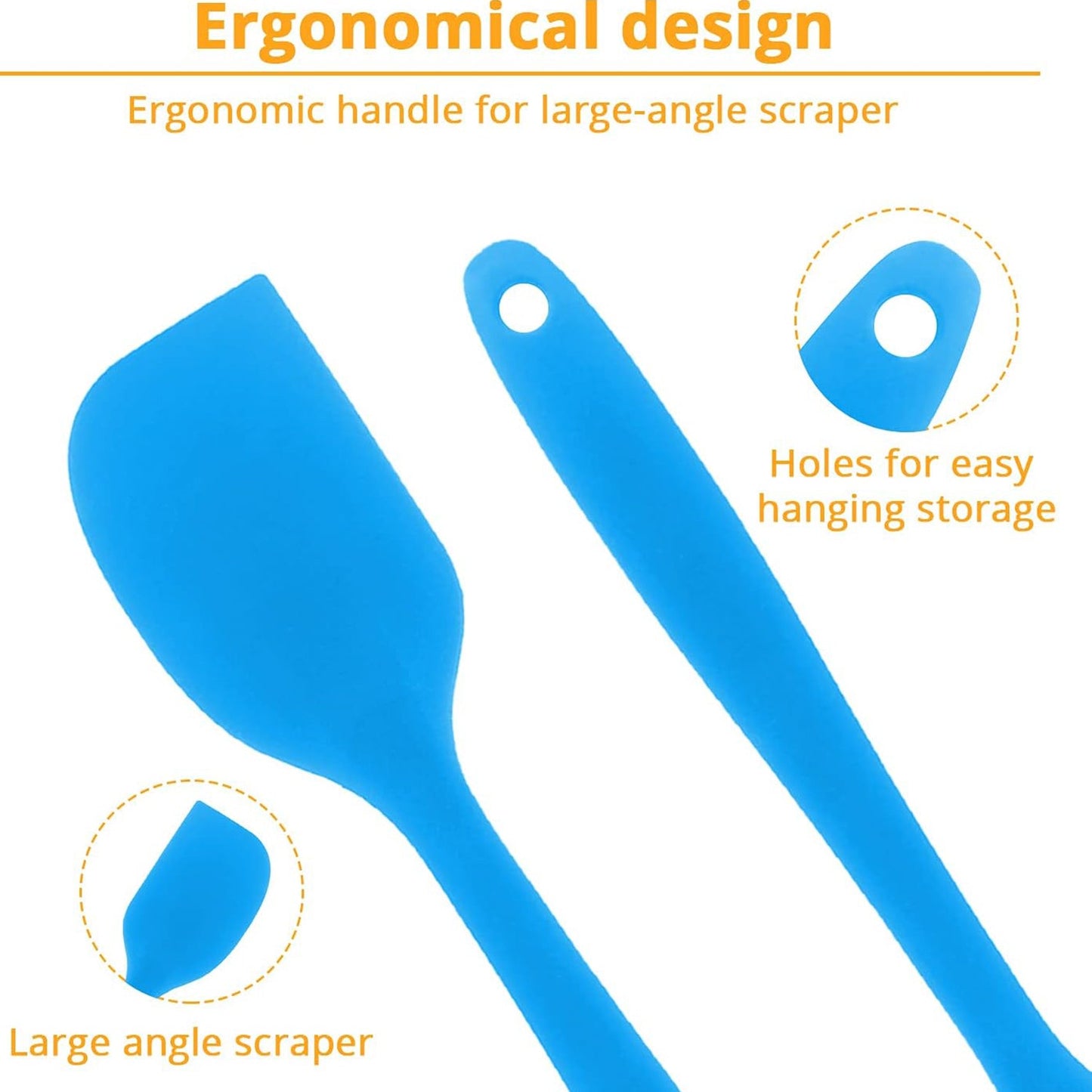 Silicone Spatula, Heat Resistant Spatulas, Dough Scraper, Kitchen Spatula, Silicone Dough Scraper, For Cooking and Baking