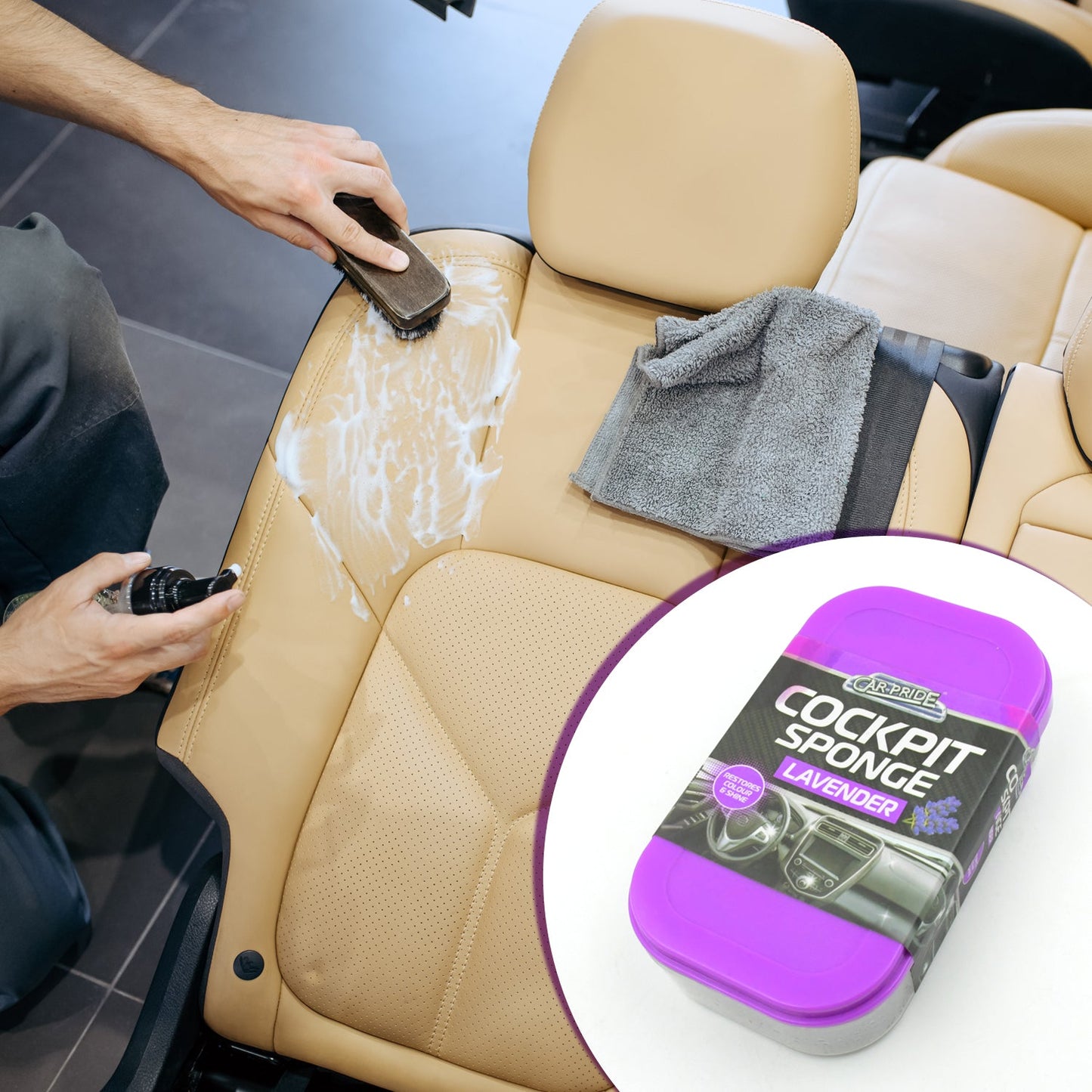 Cockpit Sponge - Polishing Sponge Cleaning Sponge Foam Perfect for Car Polish, Dust Cleaner Car Accessories for Women Men Car Cleaning Supplies Auto Detailing Tools, Sponge Perfect for Car Polish, Paint Care, Washing (1 Pc)