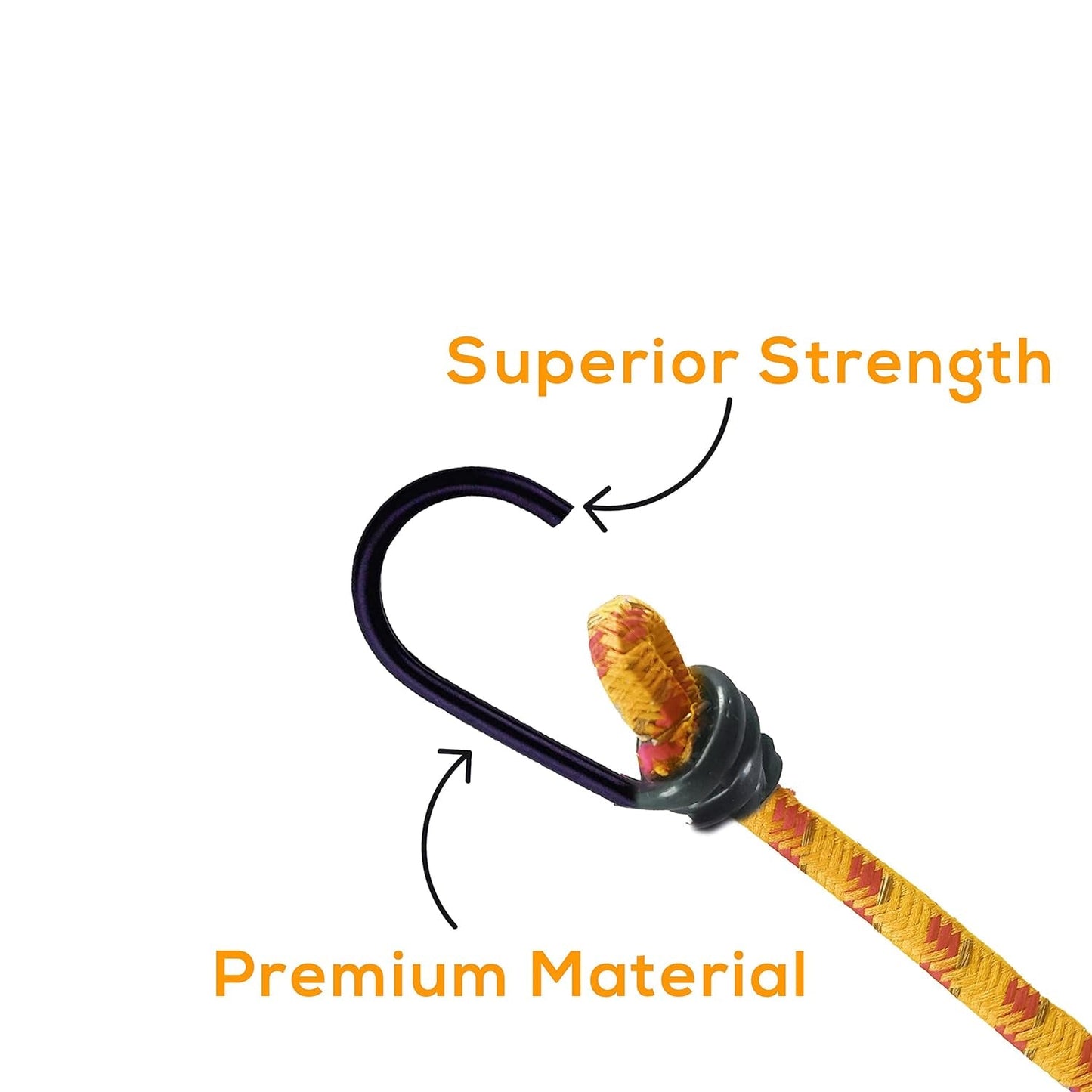 Multipurpose Ultra Flexible Bungee Rope / Luggage Strap / Bungee Cord High Strength Elastic Bungee, Shock Cord Cables, Luggage Tying Rope with Hooks (2 Mtr)