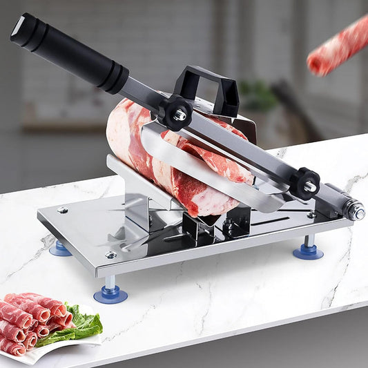 Meat Slicer Beef Slicing Machine Mutton Cutter Stainless Steel | Alloy Steel Blade Stainless Steel Body Anti-Rust Labor-Saving Washable for Beef, Vegetables, Fruits