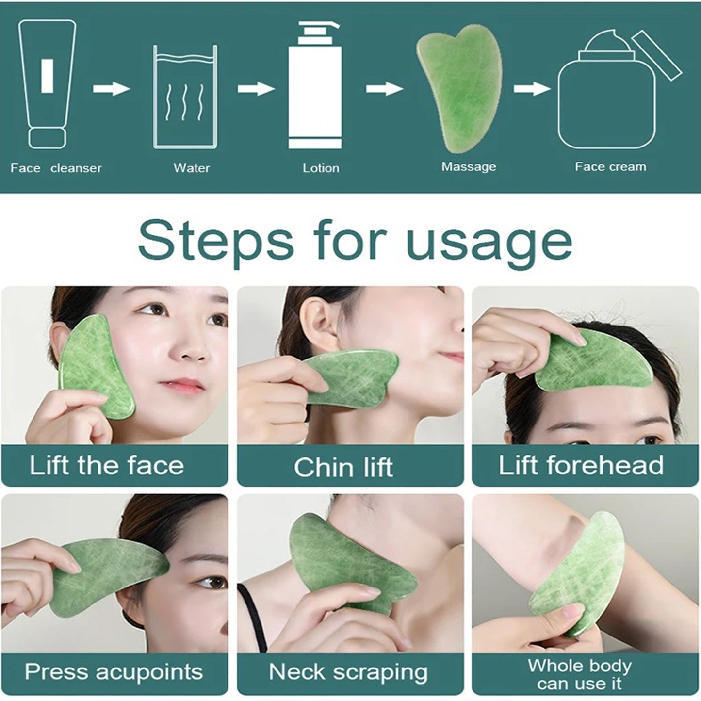 0318 Gua Sha Stone and Anti Aging Jade Roller Massager for Face Massage Natural Face Skincare Massager & Face Roller Massager for Women | Face Shaper Jade Roller and Gua Sha Set for Glowing Skin - Jaatara0318 Gua Sha Stone and Anti Aging Jade Roller Massager for Face Massage Natural Face Skincare Massager & Face Roller Massager for Women | Face Shaper Jade Roller and Gua Sha Set for Glowing SkinJaataraJaataraJaatara